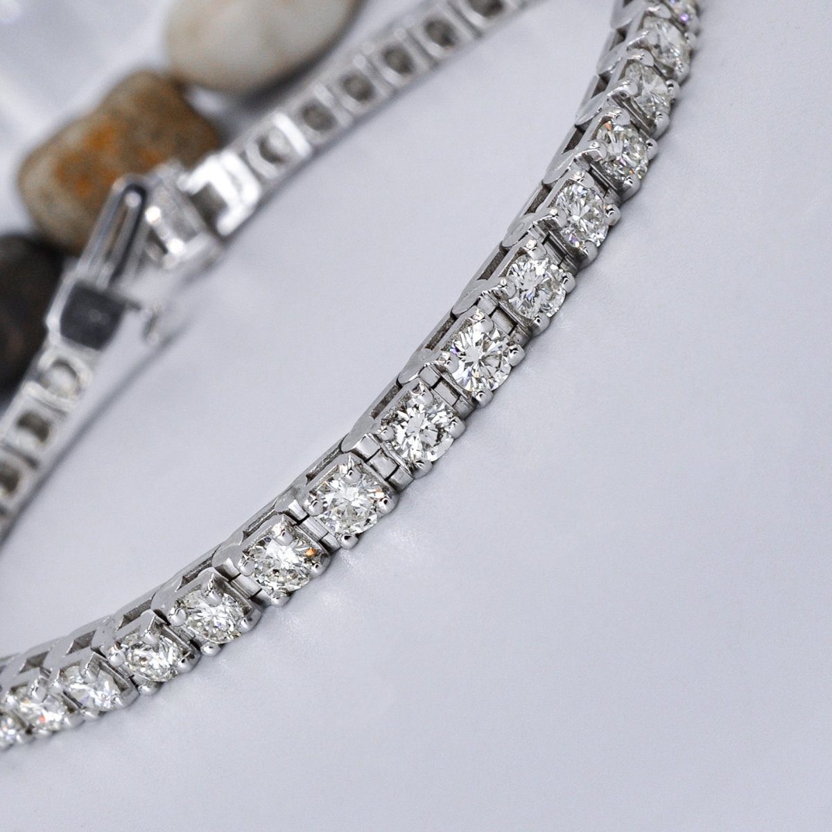Superior 6.00 CT Round Cut Diamond Tennis Bracelet in 14 KT White Gold - Primestyle.com