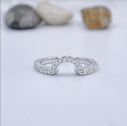 Unique 0.35 CT Round Cut Diamond Wedding Ring in 14 KT White Gold - Primestyle.com