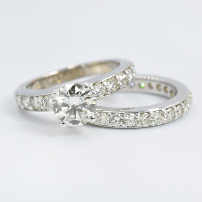 VIP 2.80 CT Round Cut Diamond Bridal Set 14 KT White Gold - Primestyle.com