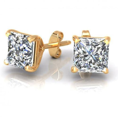 Wholesale 0.50CT Round Cut Diamond Stud Earrings in 14KT Yellow Gold - Primestyle.com