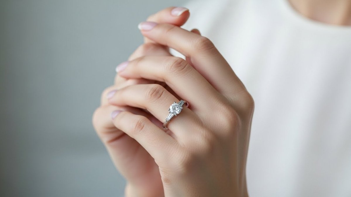 Platinum ring close-up