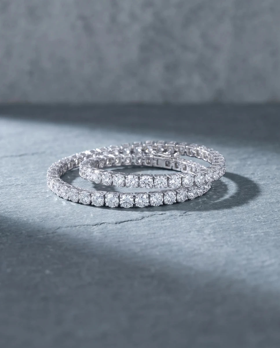 The finished diamond tennis bracelet