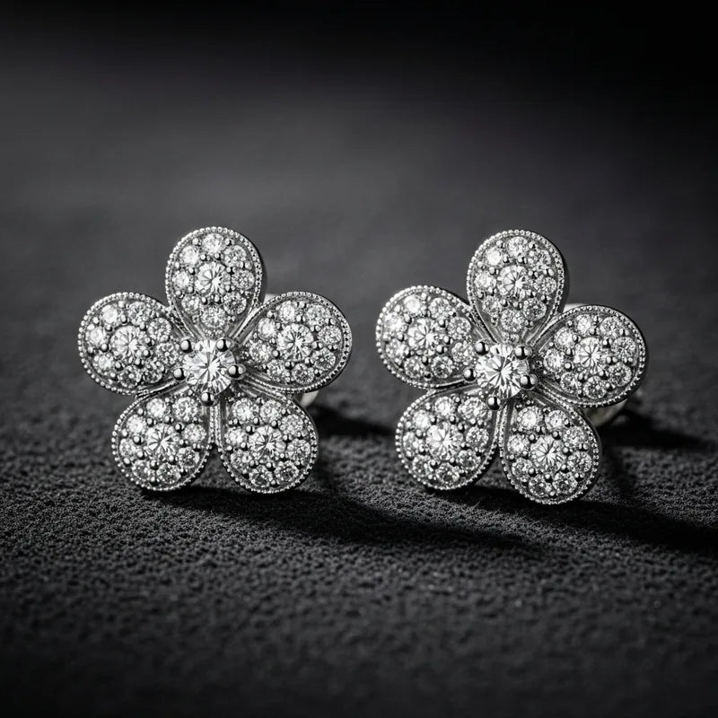 Linea Bloom Diamond Stud Earrings, a PrimeStyle design