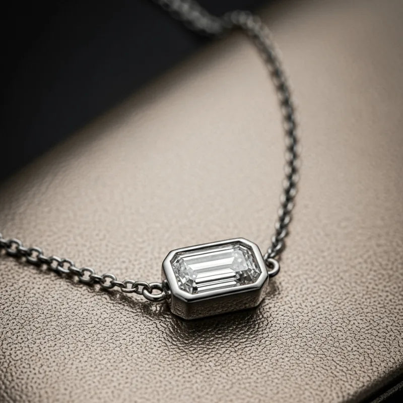 Serenelle Emerald-Cut Devotion Necklace, a PrimeStyle design