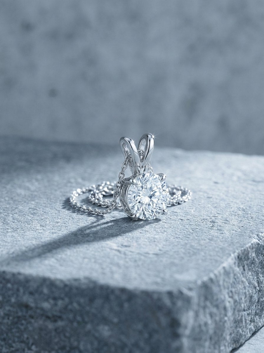 A solitaire diamond pendant, the free gift with a qualifying order