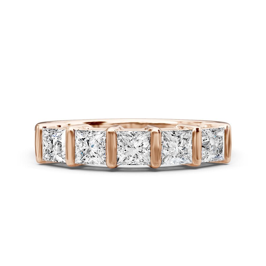 1.00 CT Princess Cut Natural Diamonds Wedding Band
