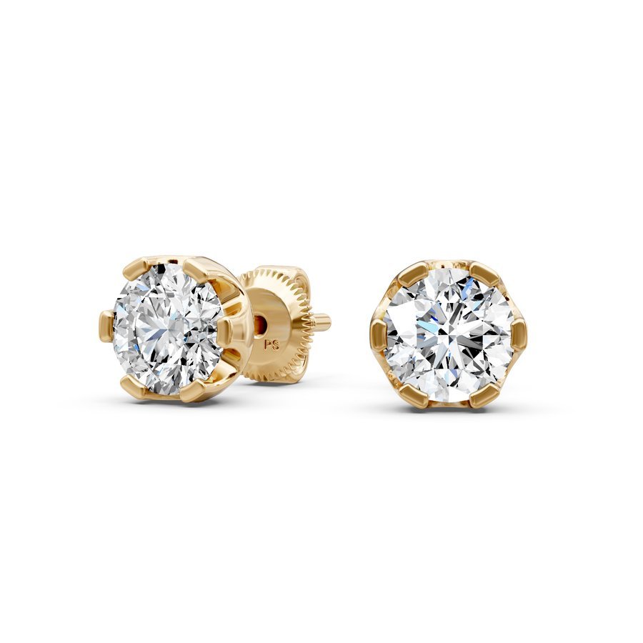 0.25-2.00 CT Round Cut Natural Diamonds Stud Earrings