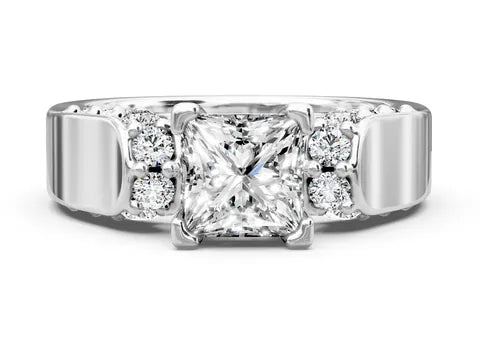 Princess & Round Cut Engagement Ring