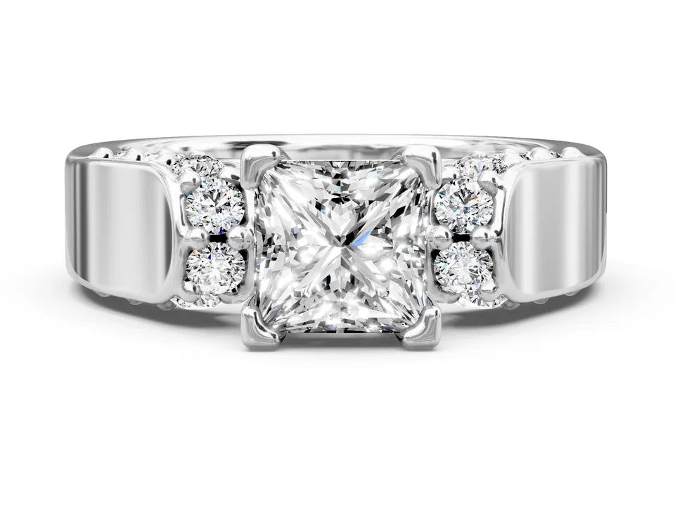 Princess & Round Cut Engagement Ring