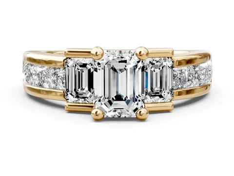 Emerald & Princess Cut Engagement Ring