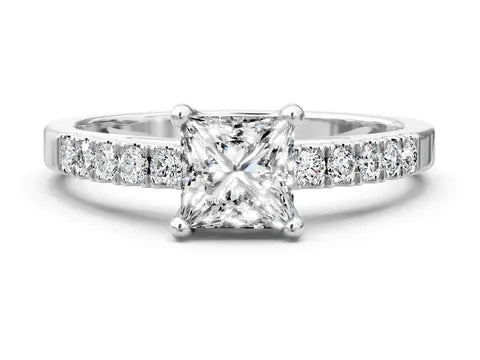 Princess & Round Cut Engagement Ring