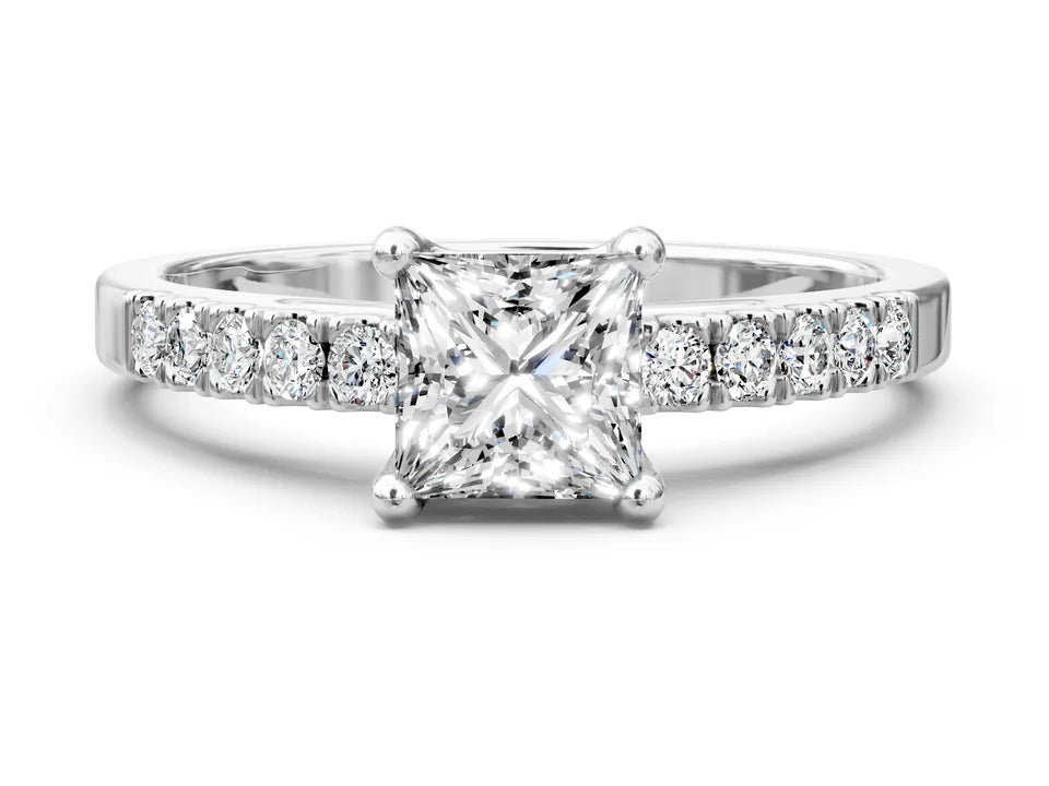 Princess & Round Cut Engagement Ring