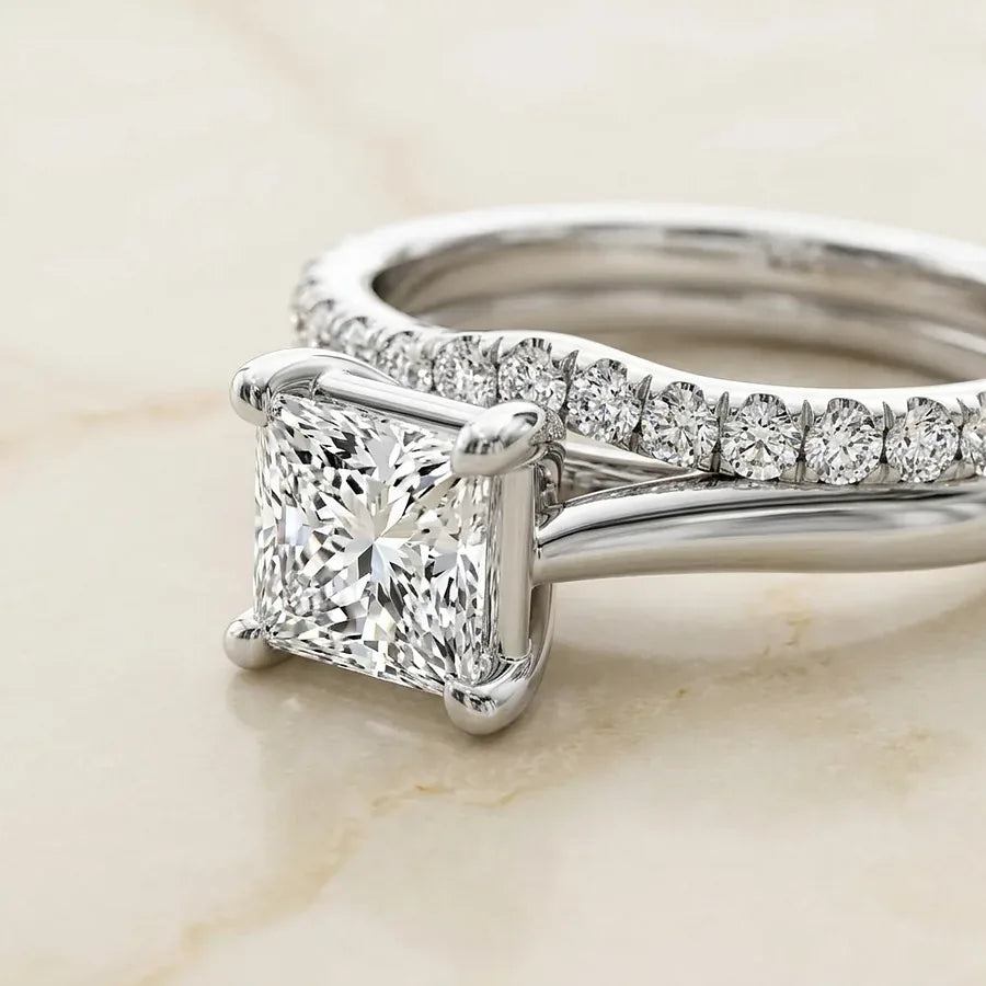 0.90-6.40 CT Round Cut Lab Grown &middot; Bridal Set