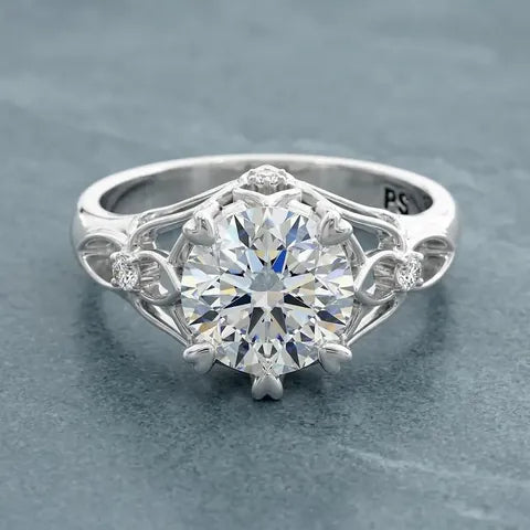 0.42-1.57 CT Round Cut Natural &middot; Engagement Ring