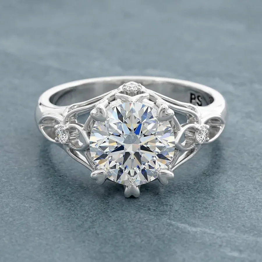 0.42-1.57 CT Round Cut Natural &middot; Engagement Ring