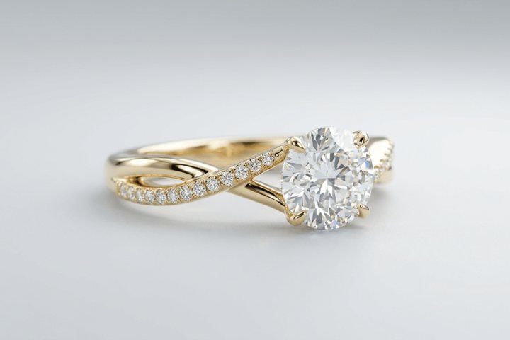 A custom-made two-tone diamond ring